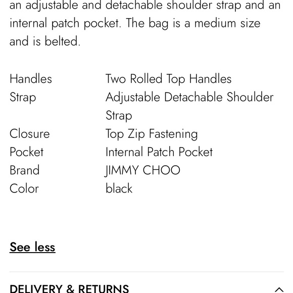 Jimmy Choo Diamond Cinch Top Handle Black Handbag - Picture 15 of 16